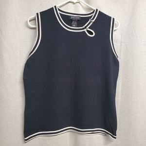 New York & Company Black Top with White Accents